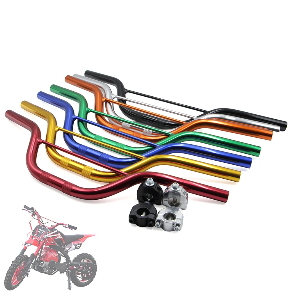 Aluminiowa kierownica 7/8" 22 mm z zaciskiem Riser do 43 47cc 49cc 2-suwowych Minimoto Pocket Bike Moped Dirt Pit Bike Części motocyklowe