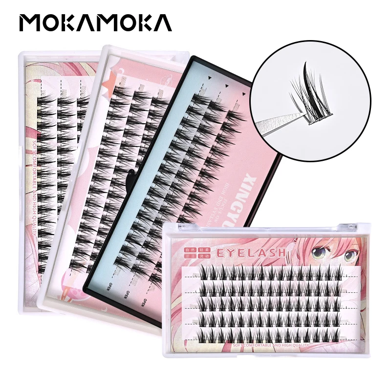 Segmented False Extension Eyelash DIY Clusters Eyelashes Dovetail Individual Lashes Volume Segmented Eyelash Bundles Makeup Tool