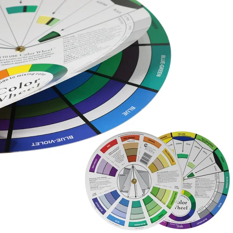 

1Pcs 12 Color Paper Card Tattoo Color Wheel Circle Chromatic Eyebrow Tattoos Design Nails Professional Pigment Makeup Supplies