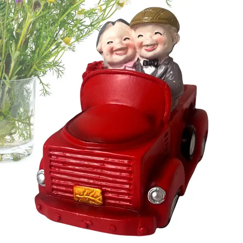 Old Married Couple Figurines Elderly Couple Figurines Statues Vintage Car Collectible Figurines Elderly Couples For  Decoration