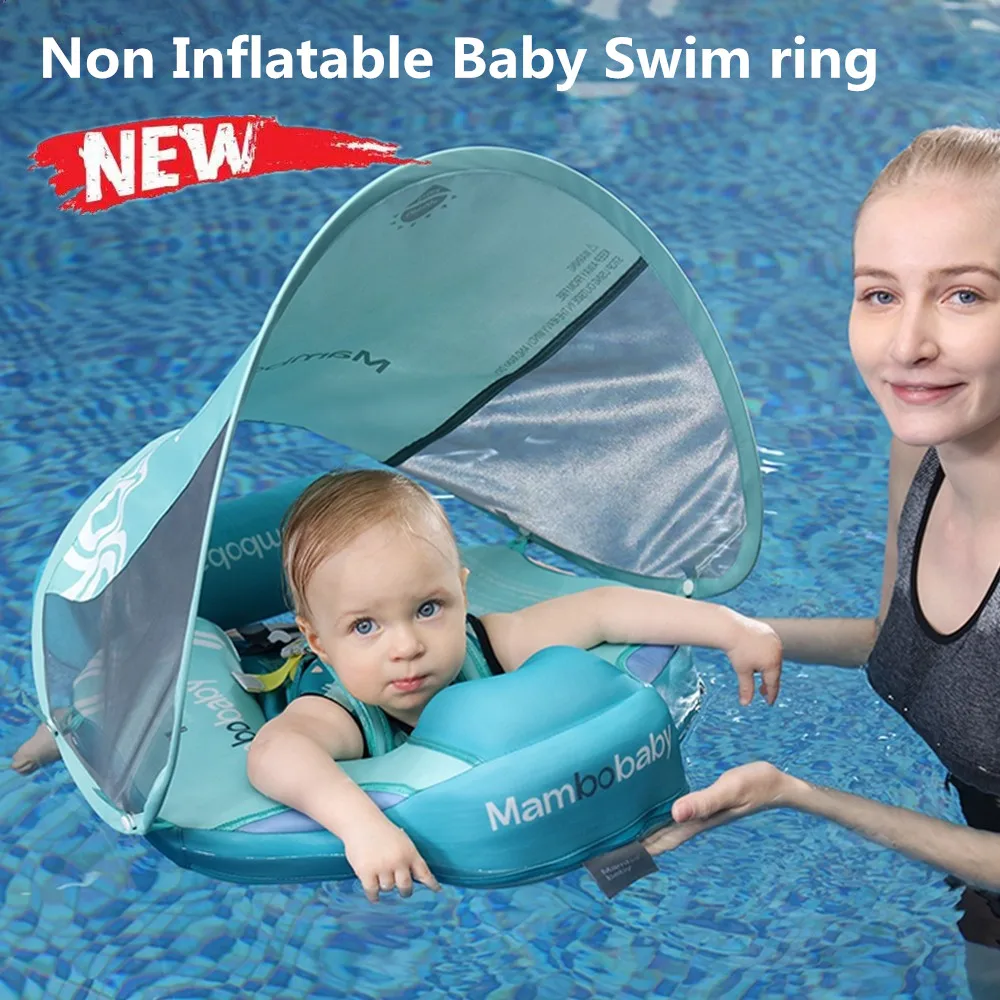 

Baby Non Inflatable Waist Ring With Sunshade, Swimming Ring, Swimming Float Ring Water Toy Bathroom Use for 3-24 Months