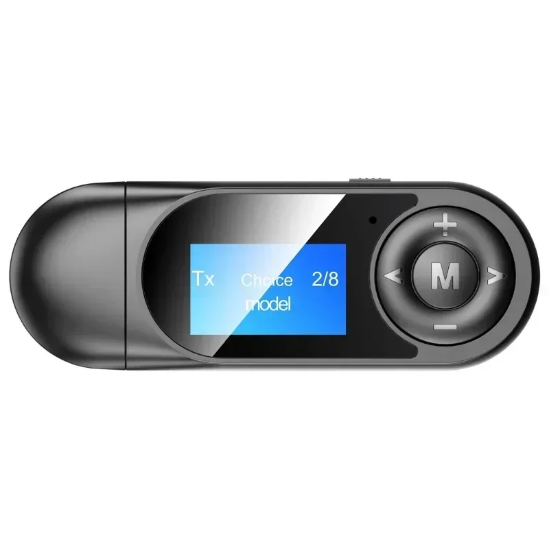 Car Bluetooth 5.0 Adapter Wireless Audio Transmitter Receiver 3.5 AUX USB Dongle Hands Free Call With LCD Display for PC Phone