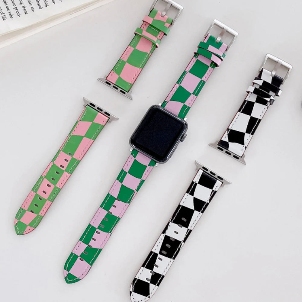 

Leather Strap for Apple Watch Ultra 49mm 8 7 45mm 41mm Simple Bracelet Wristband for iWatch Series 6 5 4 3 SE 44mm 40mm 42mm 38m