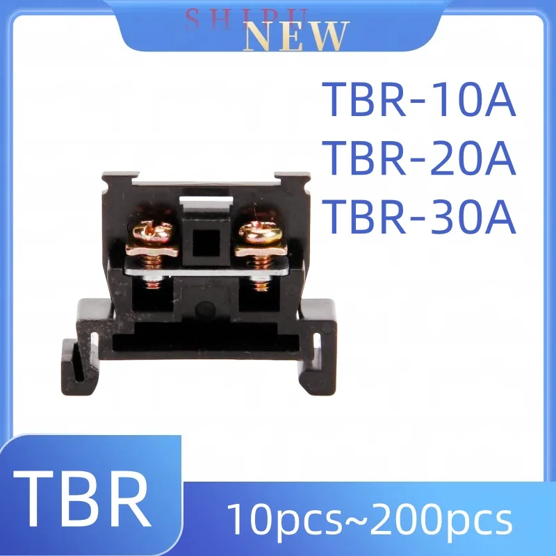 

10-200pcs TBR pure copper terminal blocks TBR-10A/20A/30A combined rail fixed terminal blocks