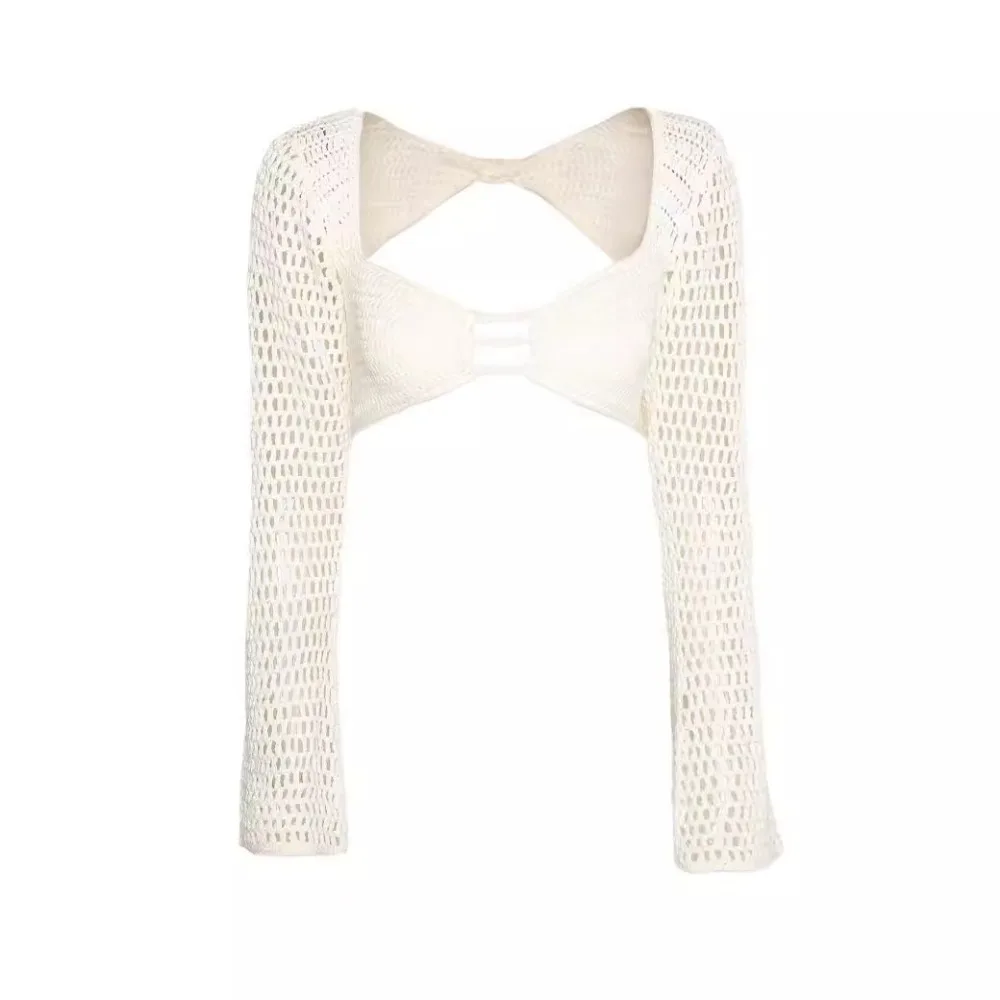 XIZOU 니트 여성 2 피스 세트 우아한 꽃 술 홀터 캐미솔 + 롱 스커트 매칭 스키니 스트레치 휴가 의상 2024