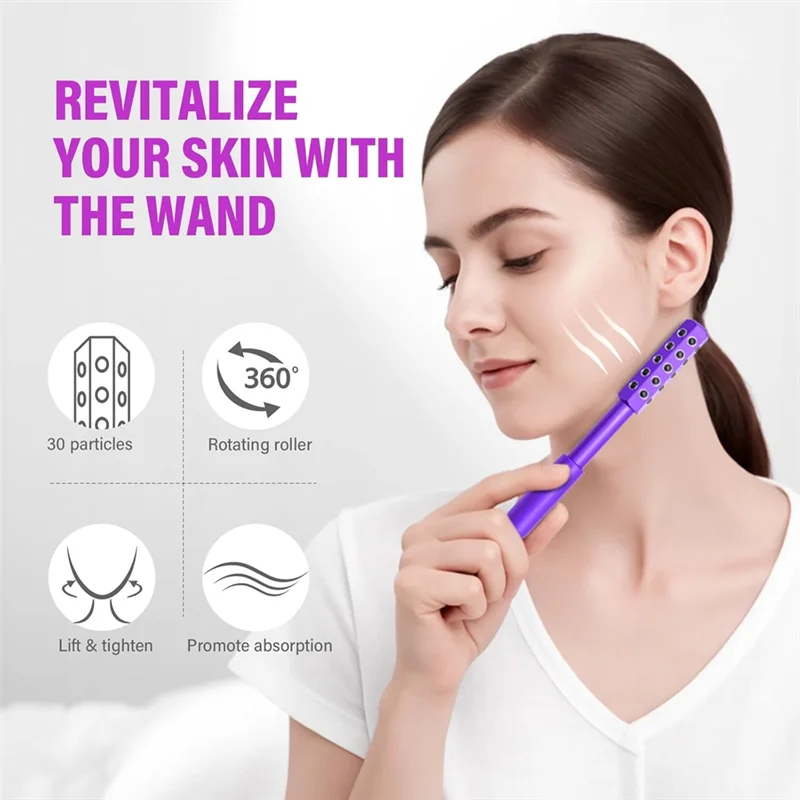 B25B 30 Germanium Stone Face Roller, Facial Massage Tool For Up Lifting, Skin Tightening And De-Puffing, Uplift Face Roller