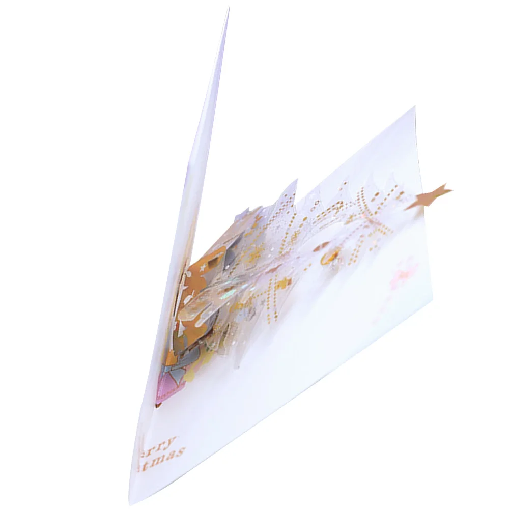 

3D Christmas Tree Greeting Card PVC Paper Holiday Blessing Decorative Xmas Gift Party Family Friends Coworker Decoration