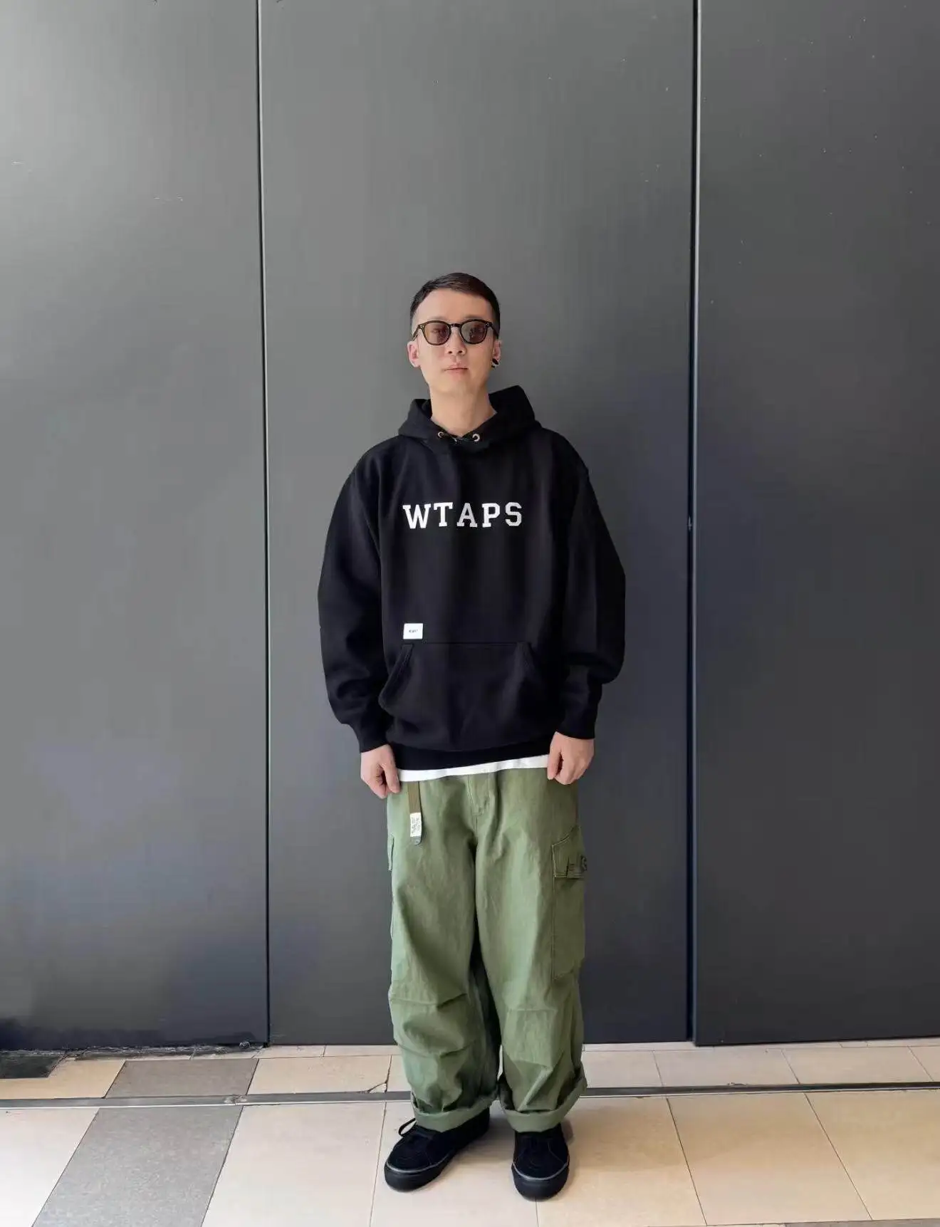 WTAPS 26AW Men's  Graphic Print Hoodie Japanese Streetwear Oversized Solid Color Letter Print Hooded Sweatshirt Casual Jacket