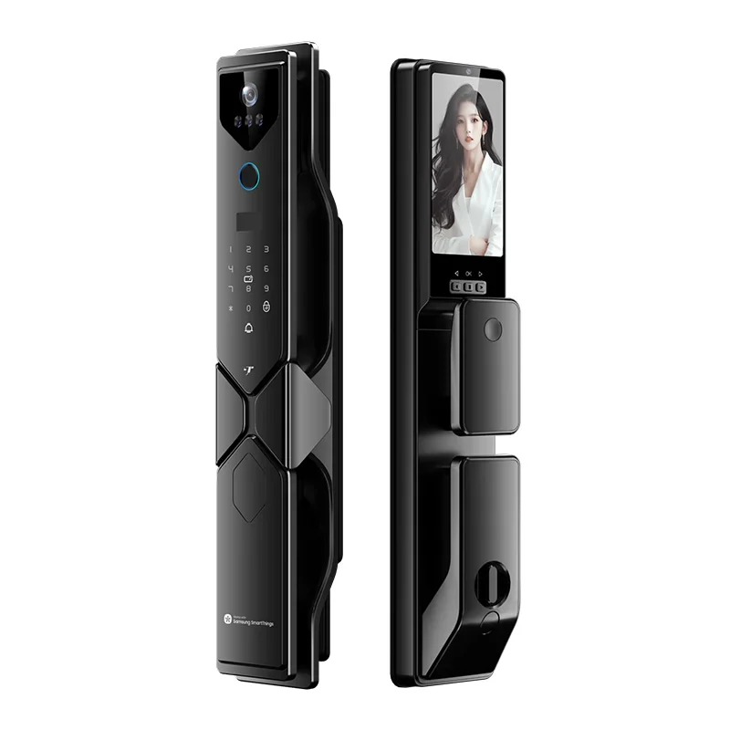 

HT For S93 Smart Door Wooden -theft Home Security WiFi 3D Face Recognition Palm Vein Fingerprint Cloud 5-inch Indoor