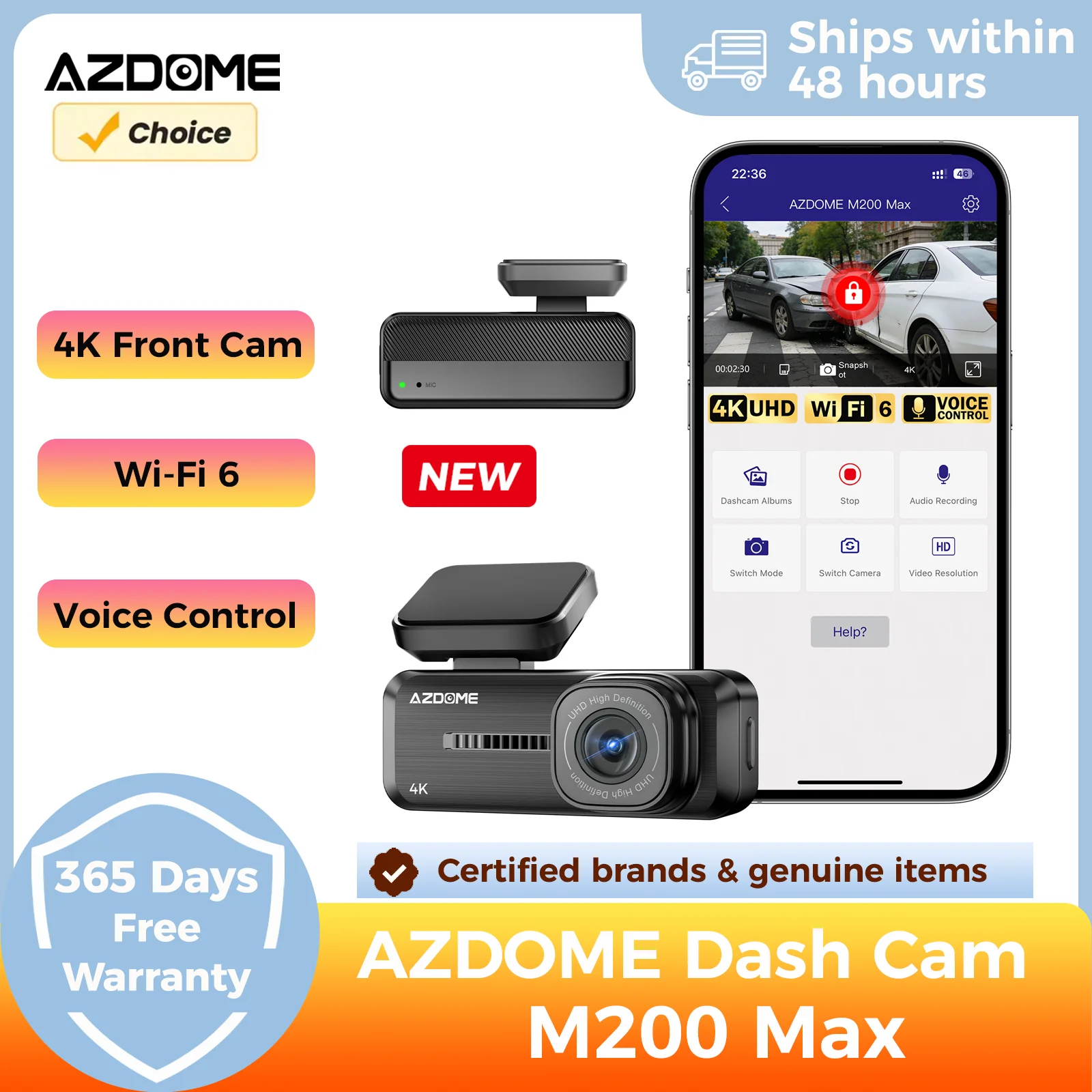 Azdome 4K Dash Cam …