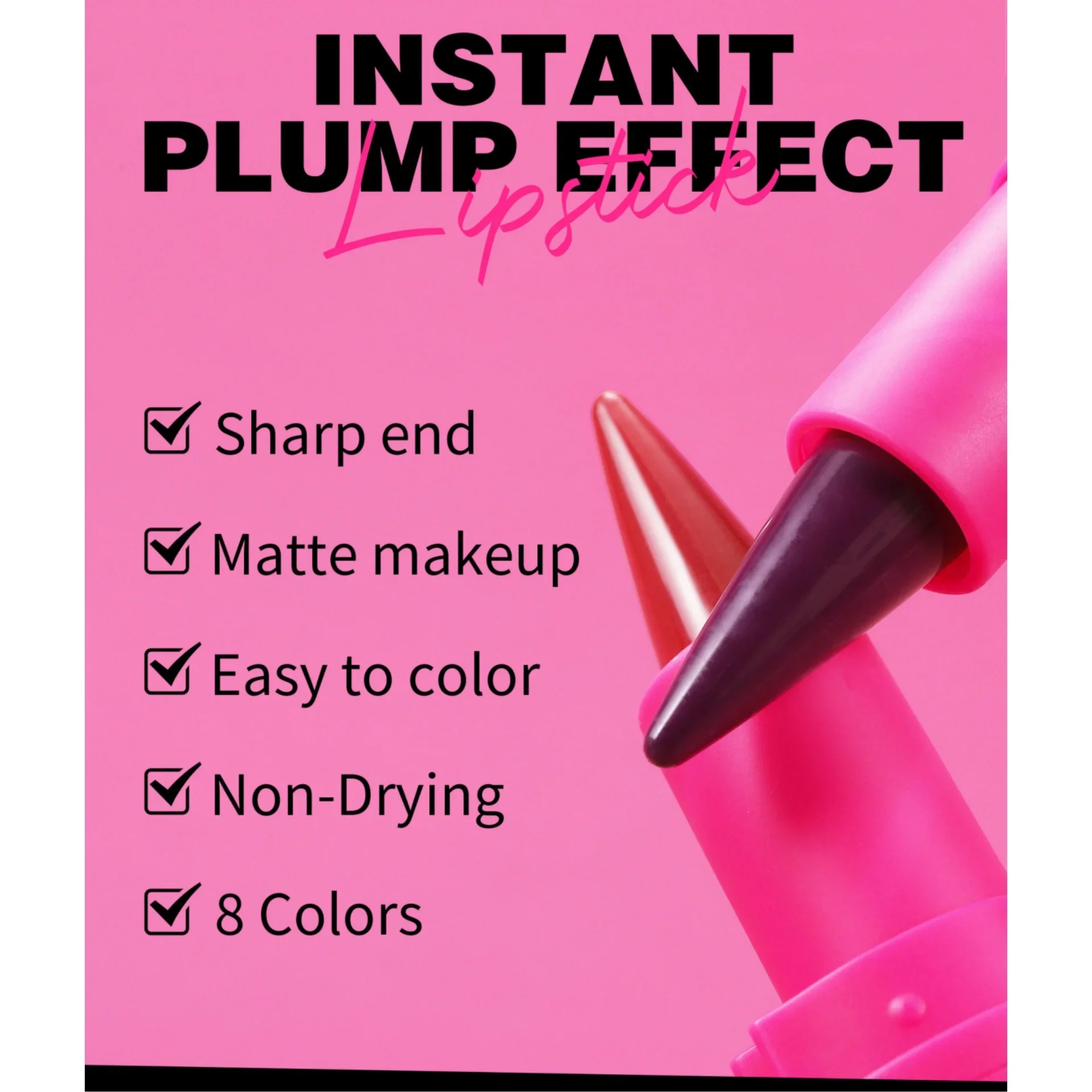 Delineador de labios cónico degradado, lápiz labial de terciopelo marrón mate, resistente al agua, no pegajoso, tinte de contorno, delineador de labios, crayón, maquillaje de labios