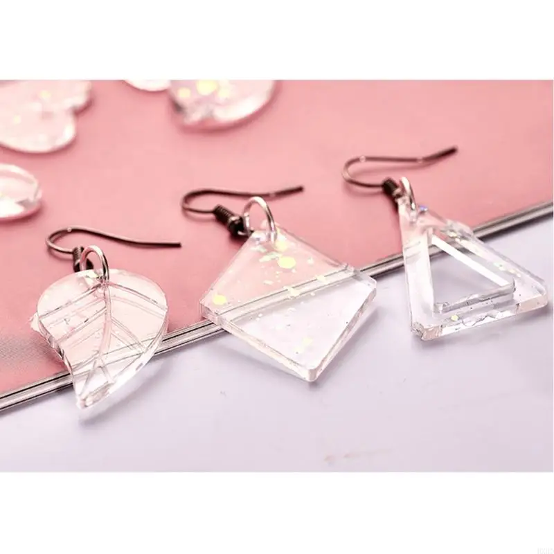HX6D Shiny Glossy Tear Drop Earrings Mold Resin Silicone Keychain Mold Earring Casting Mold for Girl Fashion Jewellery