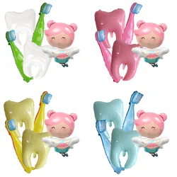 5-Piece Toothbrush Balloon Set, Elf Aluminum Film Balloon, Tooth Toothbrush Aluminum Film Balloon, Suitable for Birthday Decoration Balloon, Shower Decoration, Gift Decoration