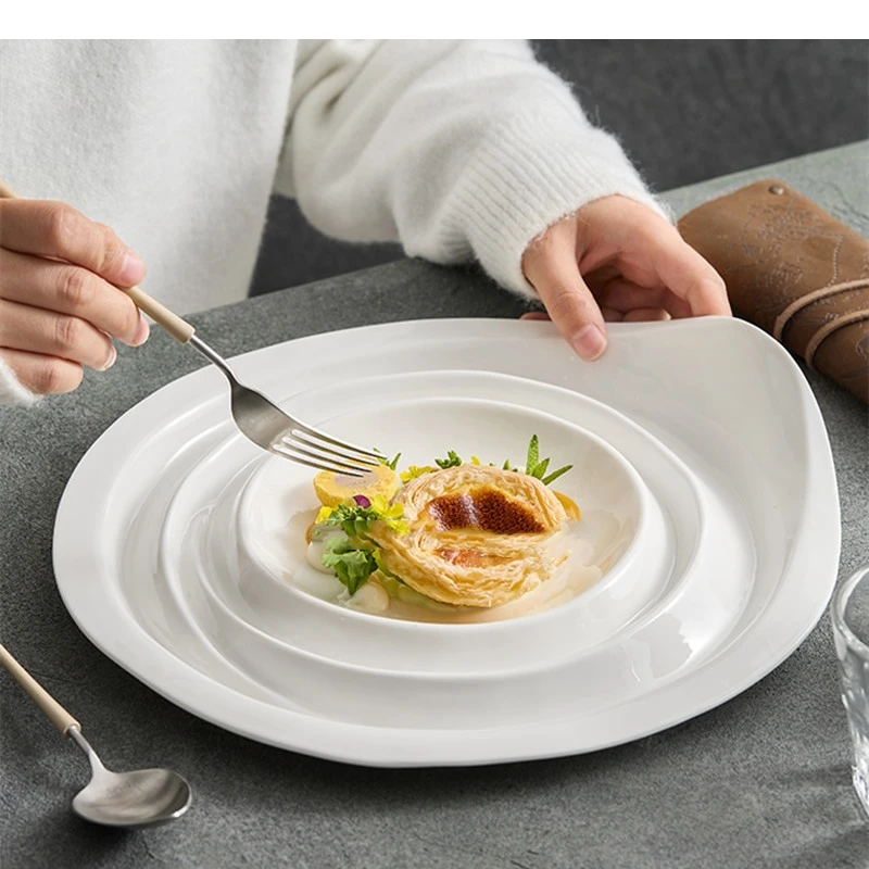 

Irregular Ceramic Cooking Dishes Dinner Party Steak Plate Nordic Restaurant Food Decor Dessert Kitchen Utensils
