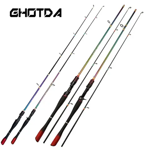 GHOTDA 캐스팅 스피닝 낚싯대, 초경량 탄소 섬유 베이트 캐스팅, 2 섹션 여행 로드, 배스 잉어 캐스팅 페스카, 1.65m, 1.8m