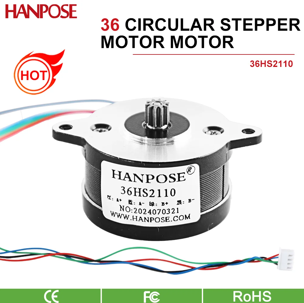 Pancake Motor 1.0A ≥120mN.m 36HS2110 2-Phase 4-Lead Circular Extruder Motor 36BYGH 3D Printer Accessory Nema14 Stepper Motor