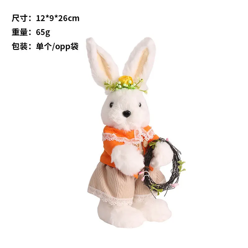 Cute Easter Rabbit Home Decorations Nordic Cute Spring Easter Rabbit Table Figurine Ornaments Plush Doll Easter Day