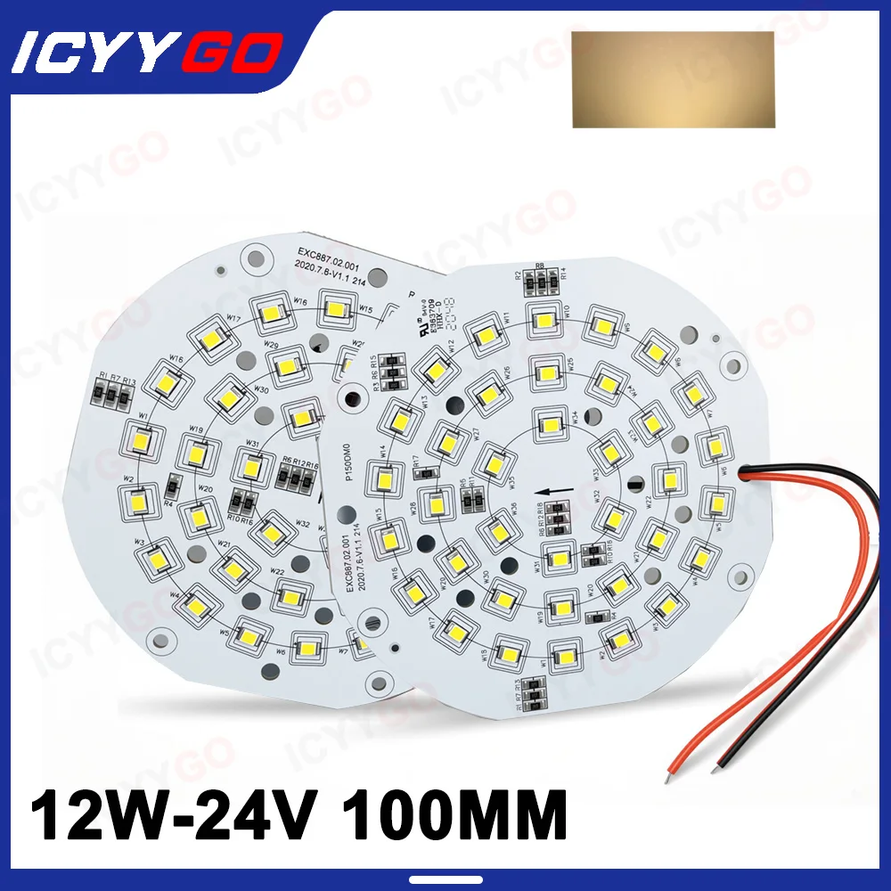 

12W 24V High Brightness LED Round Light Panel SMD2835 Warm White 3000K Suitable for DIY Light Source Panel 100MM