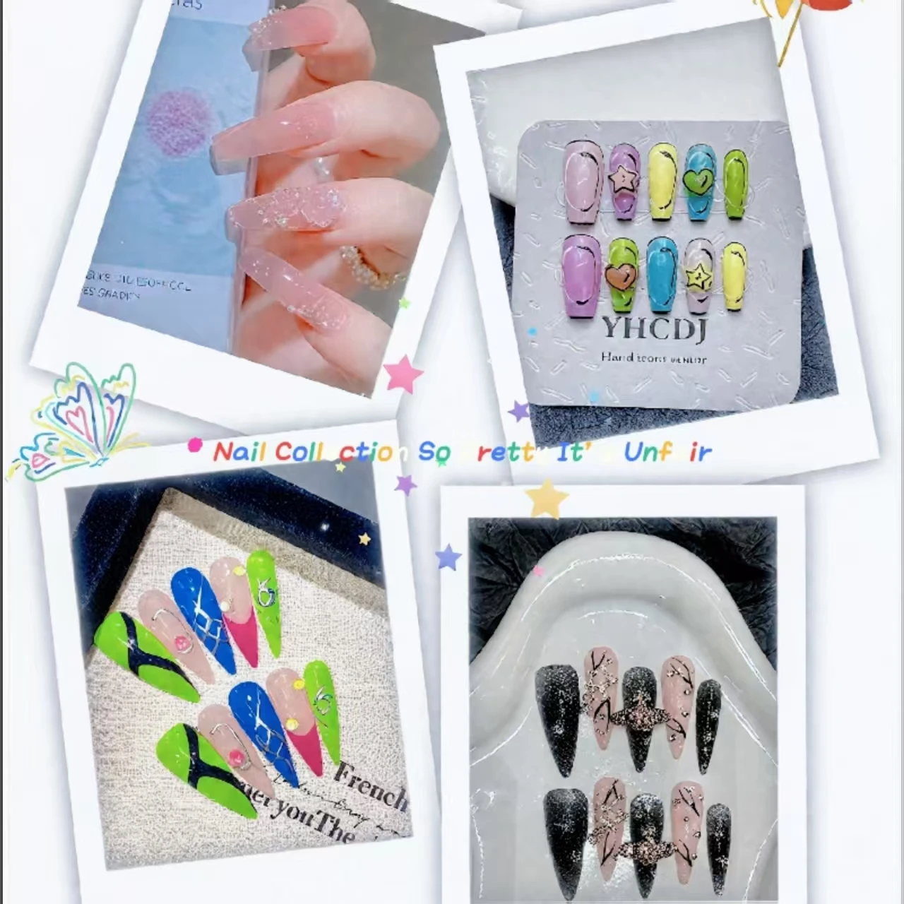 

10Pcs Pure Handmade Manicure I don’t know if you can resist these nails, but I certainly can’t resist even a bit.