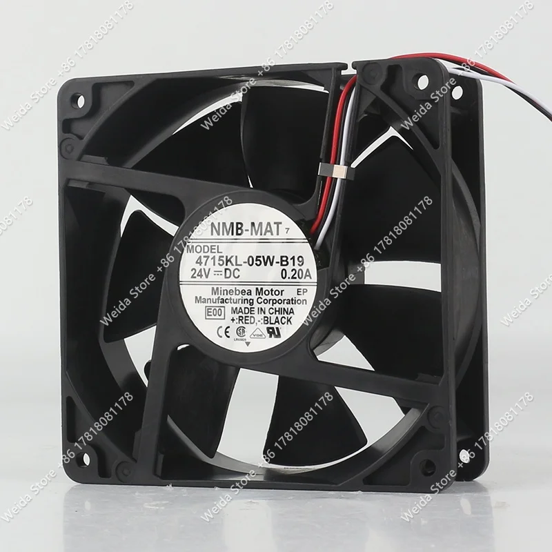 NMB-MAT 7 4715KL-05W-B19 12038 120X120X38MM 24V 0.2A 3-wire 12 cm Variable Frequency Fan