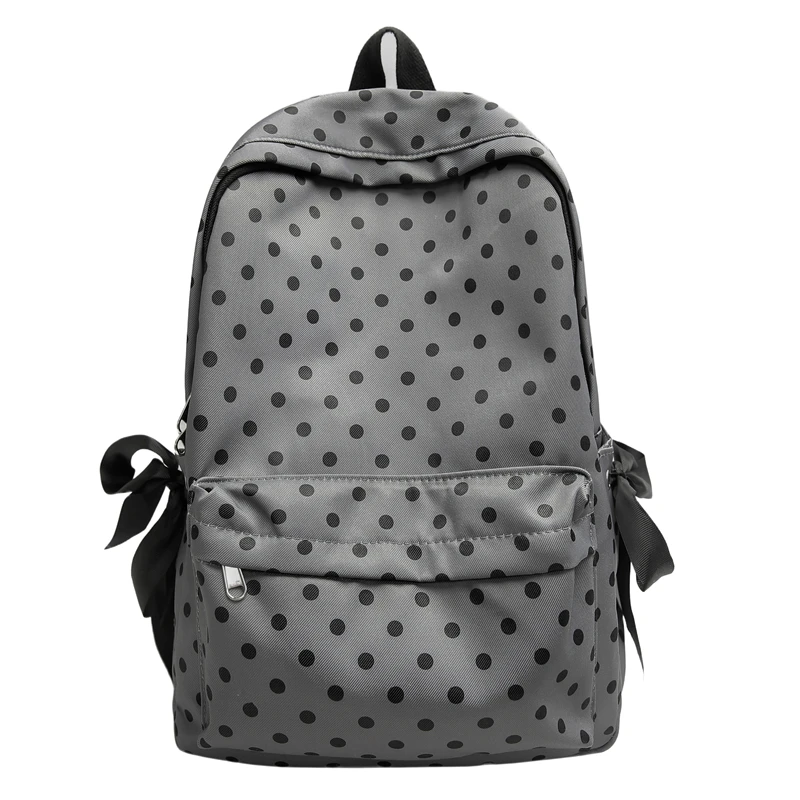 Dot Backpacks Women Large Capacity Bow School Bags For Teenage Girls Sweet Nylon Leisure Or Travel Bags New In 2025 Book Package