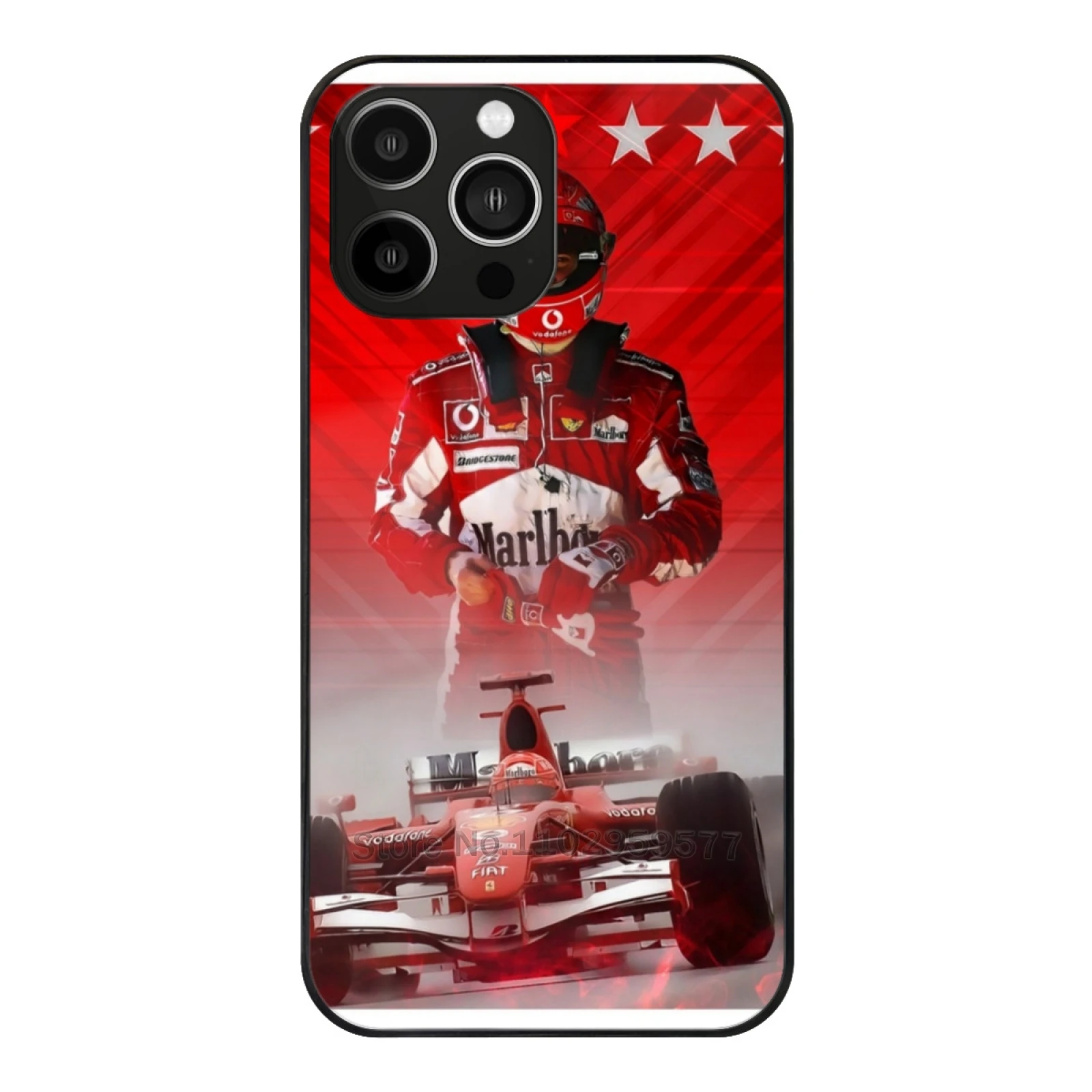 Michael Schumacher Tempered Glass Shell For Iphone 13 14 12 11 15 Pro Max Mini 8 7 X Xr Xs Plus Phone Case Cars Run Michael