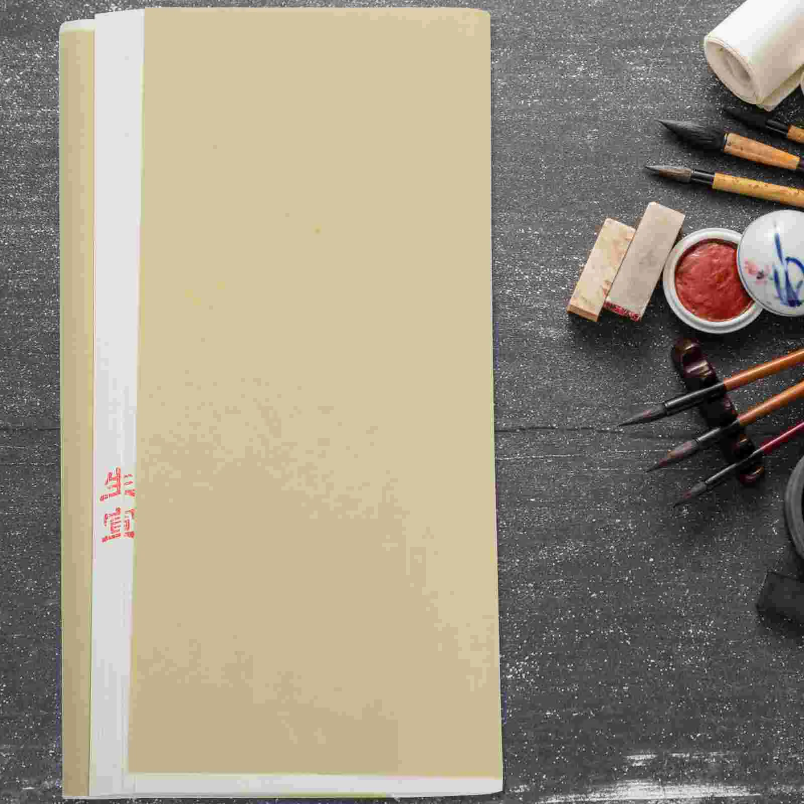 100 Sheets Raw Rice Cardboard Painting Paper for Writing Xuan Calligraphy Decoupage Chinese Drawing Reliable White