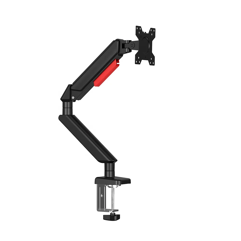 Hot Sale Aluminum Gas Spring Single Monitor Desk Mount Bracket Height Adjustable Monitor Stand Mount Monitor Arm