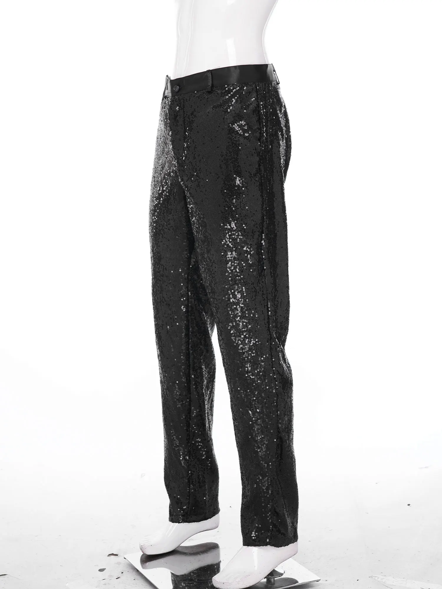 Sequins Pants for Men's Party Retro 70s 80s Disco Outfit Shiny Trousers Male Sequins Long Pants for Club Jazz Rock Music Costume view 6