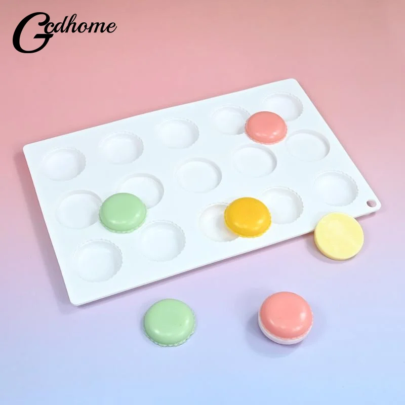 15-hole Macaron Silicone Baking Mold Ideal Non-Stick Tray for French Pastries Chocolate Cookies and More