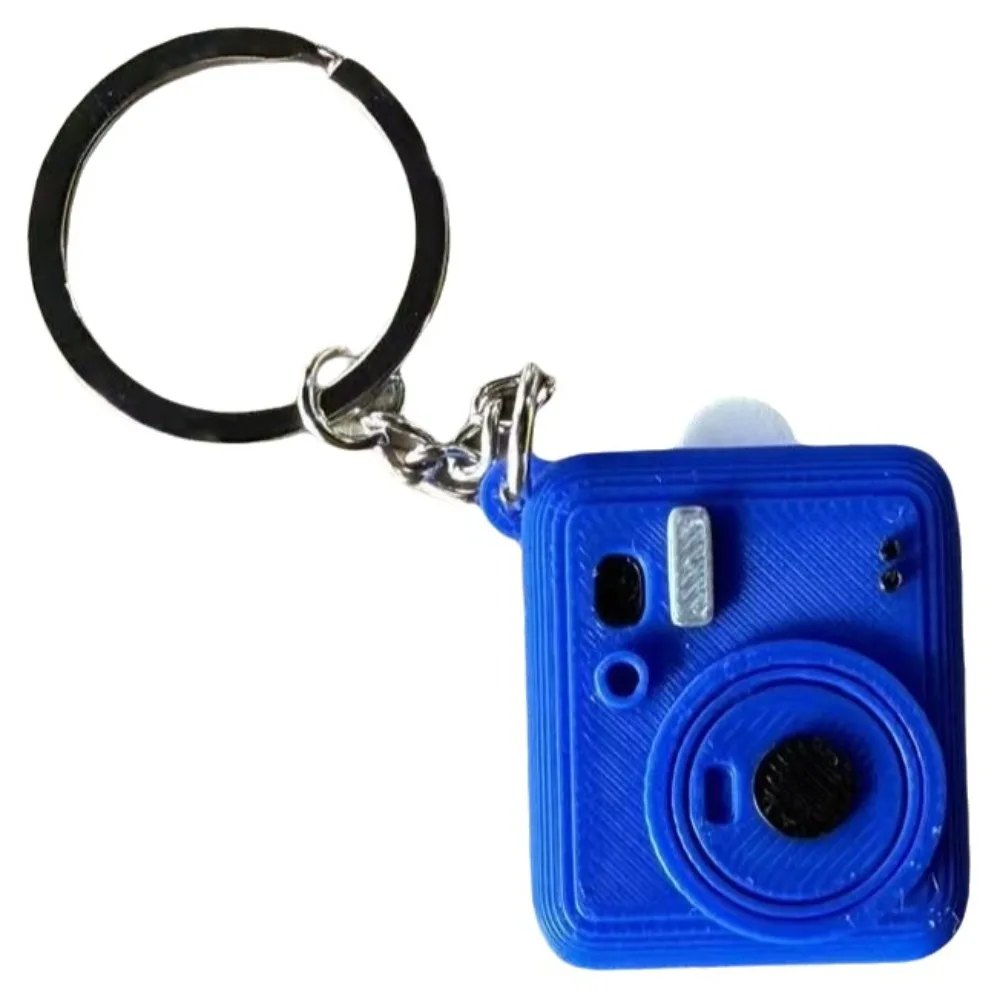 Portable Mini Camera Keychain Metal Key Ring Decorative 3D Print Camera Pendant Lightweight Multipurpose Bag Hanging Ornament