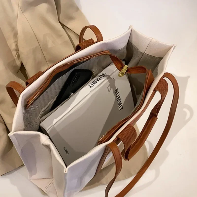 Leather Tote Bags Women Large Capacity Underarm Korean Fashion Elegant Famous Lady Commuter Students Handbags Outdoor Bolsos