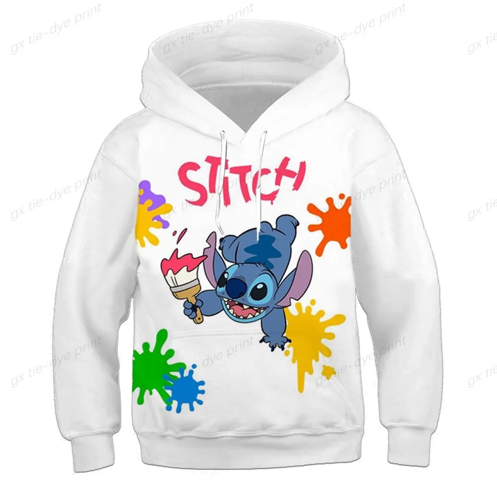 Stitch Fashion Sweatshirts 2023 O-Neck Autumn Winter Hoodies Disney Series Long Sleeve Casual Stich Hooded Tops Clothing