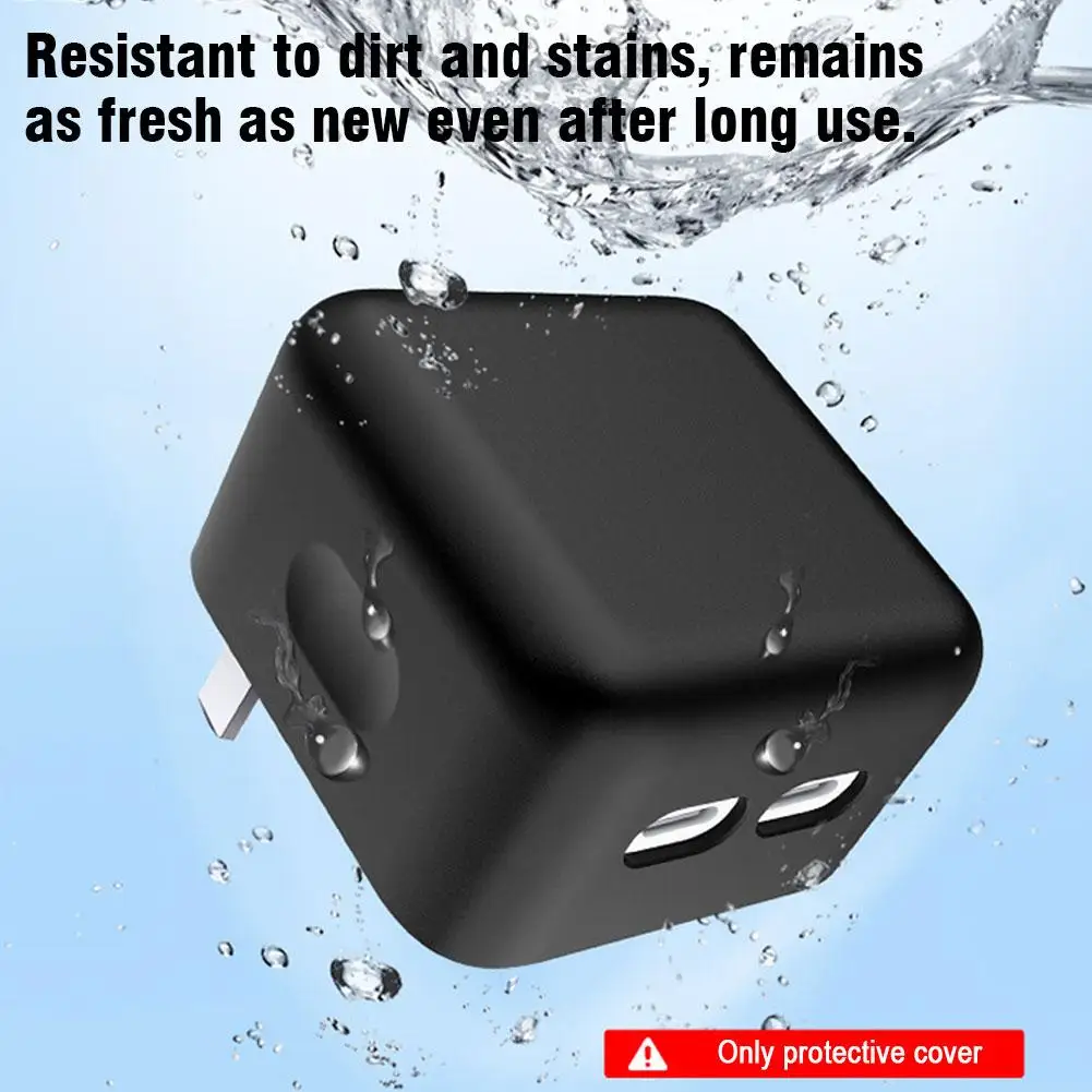 حافظة من السيليكون لشحن الرأس حافظة واقية لهاتف آيفون ماك بوك 35 وات منفذ USB-C مزدوج محول طاقة صغير ملحقات مضادة للسقوط #3