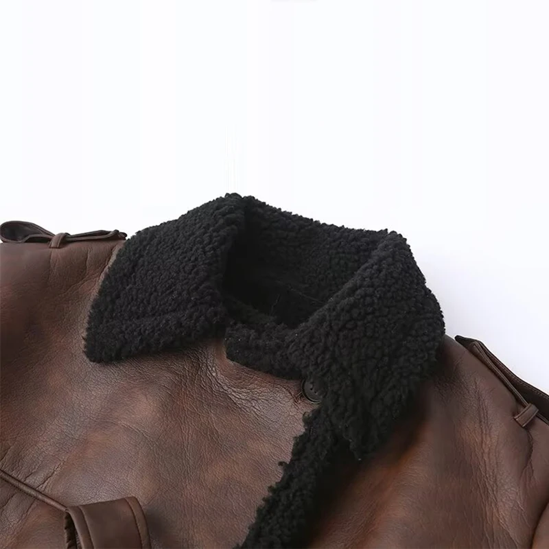 

Повседневное однотонное женское пальто с квадратным воротником из кожи и меха, новое летнее пальто свободного покроя, длинное пальто све