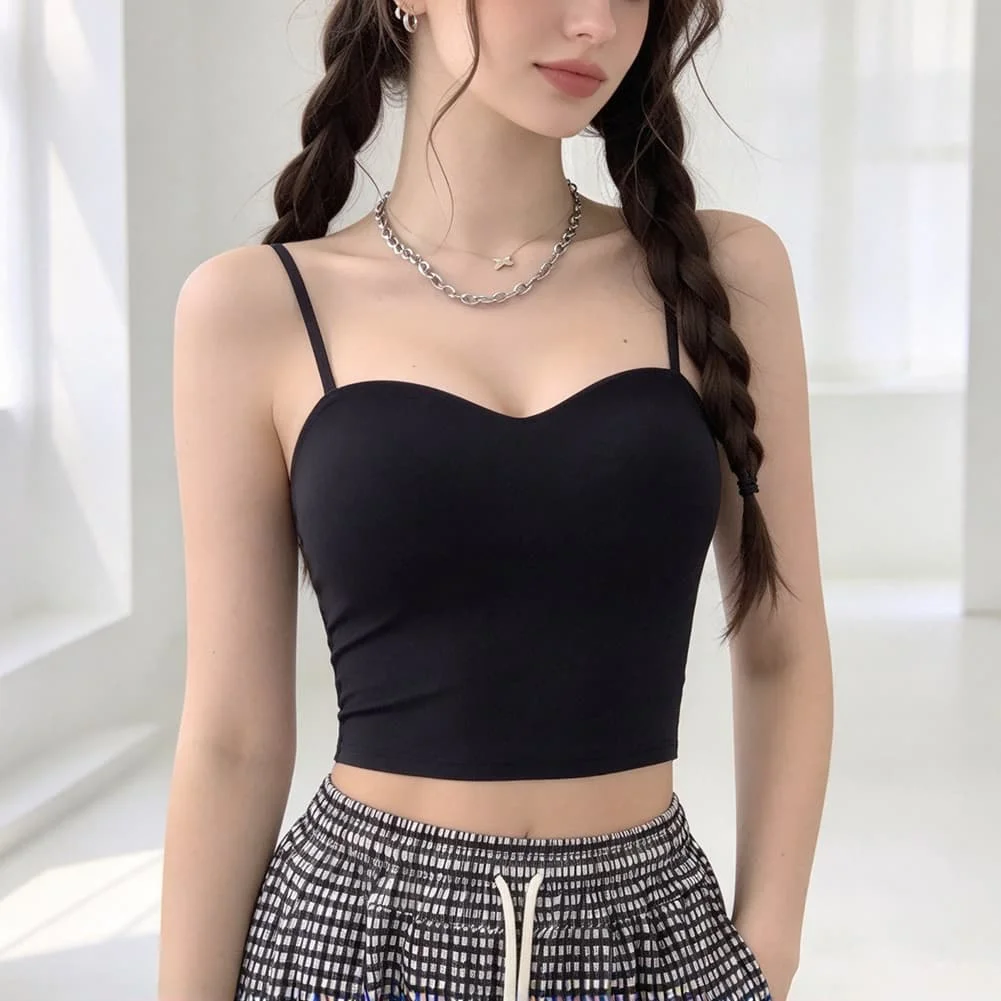 Women's Polyester Seamless Strapless Tank For Top Solid Color Vest for Leisure Vacation Beach Cycling Summer Holiday Use
