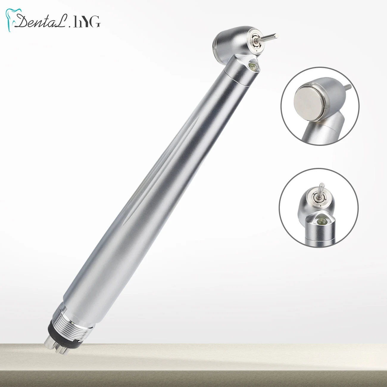 Dental 45 Degree LED High Speed Handpiece E-generator Integrated Small Head Push Button Handpiece Single Water Spray 4Hole 2Hole