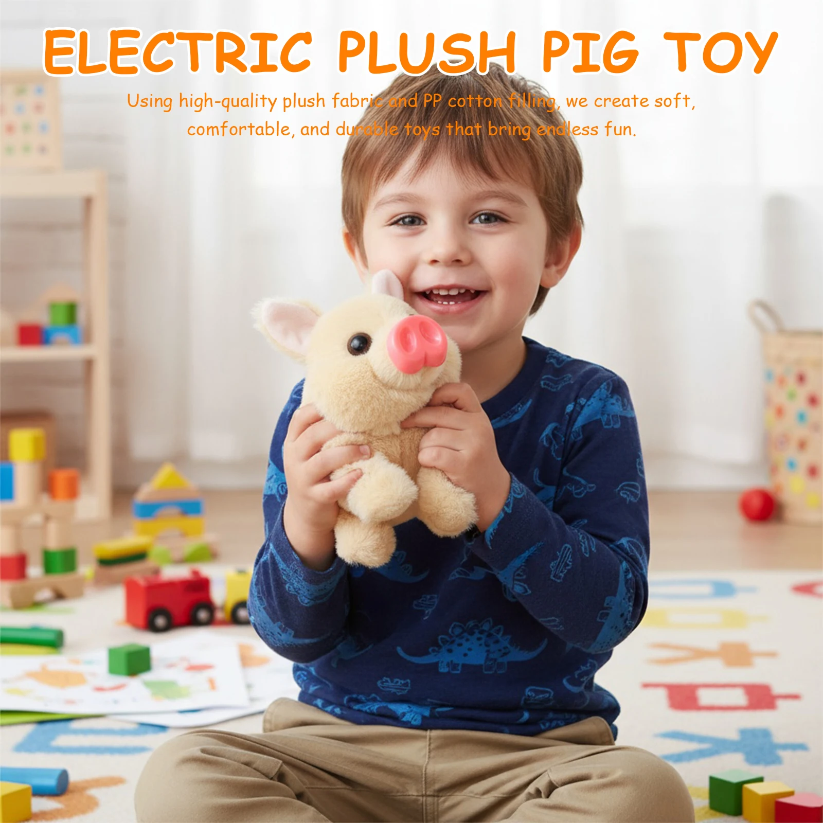 Elektrisch varken pluche realistisch speelgoed met kwispelende staart draaiende neus Oink geluiden elektronisch pluche varkentje speelgoed voor jongens meisjes geschenken