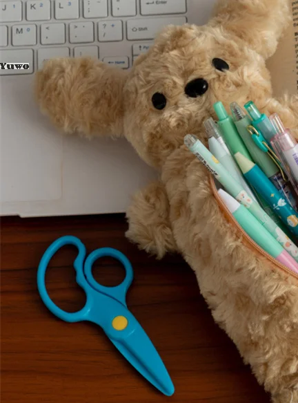 

Милая кавайная собака, плюшевые игрушки, пенал, мультяшный мягкий плюшевый щенок, стационарная сумка, большая вместительная многофункциональная сумка для хранения