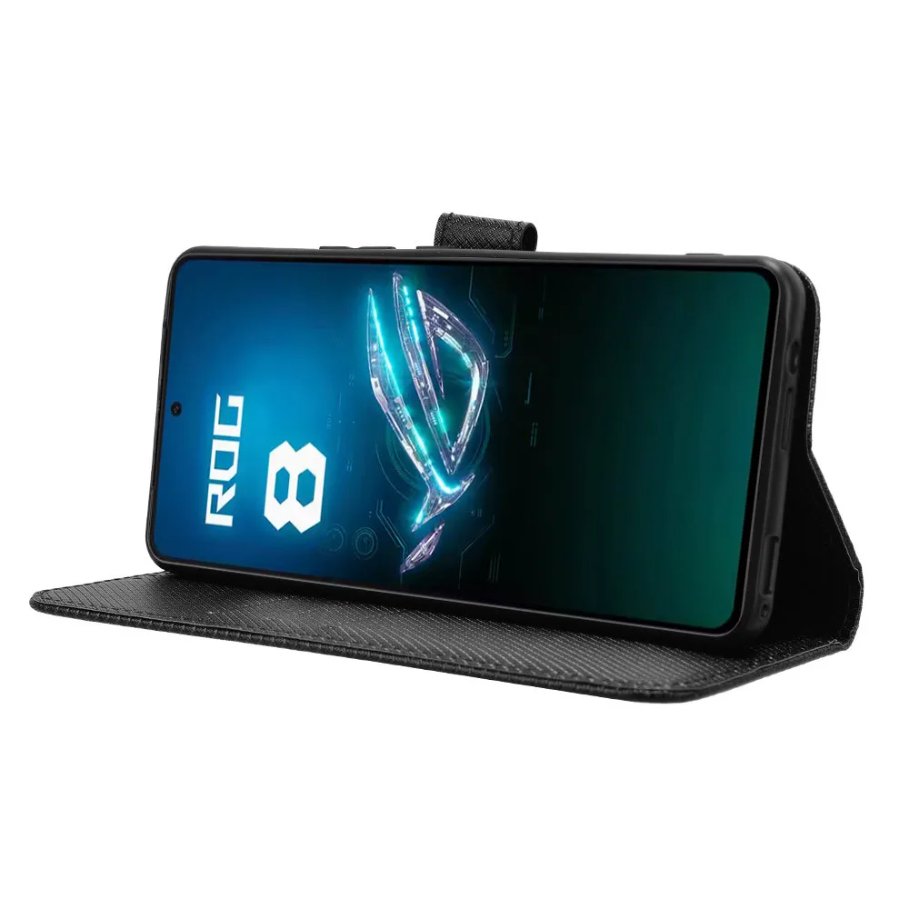 ل Asus ROG الهاتف 8 الفاخرة الوجه الماس نمط الجلد محفظة من جلد PU حامل الحال بالنسبة Asus ROG الهاتف 8 برو ROG8 حقيبة الهاتف