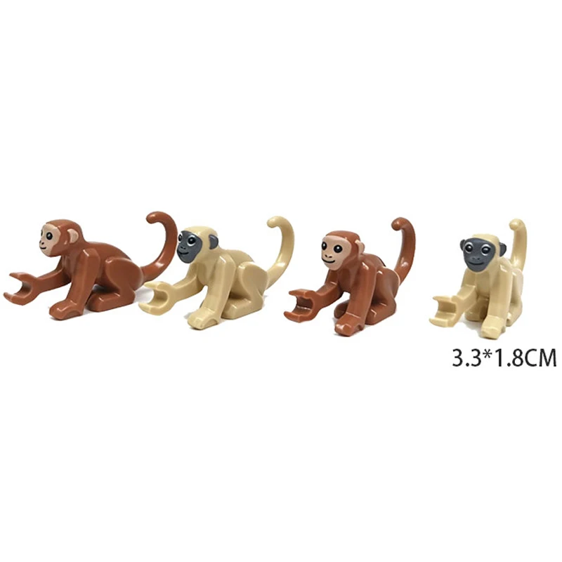 MOC Zoo-Tierfiguren Bausteine Afrikanischer Elefant Kamel Hirsch Wolf Krokodil Tiger Löwe Schaf Kriegspferd Mini-Bausteine Kinderspielzeug Geschenk S06