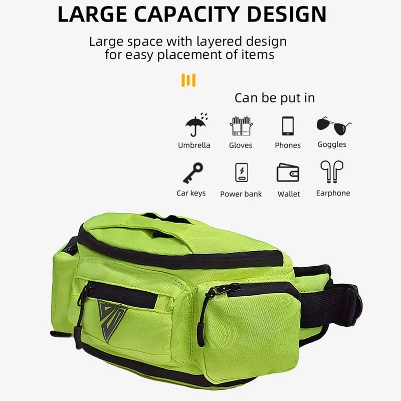 Waterproof Motorcycle Waist Crossbody Bag Large Capacity Lightweight Motorbike Hip Fanny Pack Multifunctional Sling Bag for Men