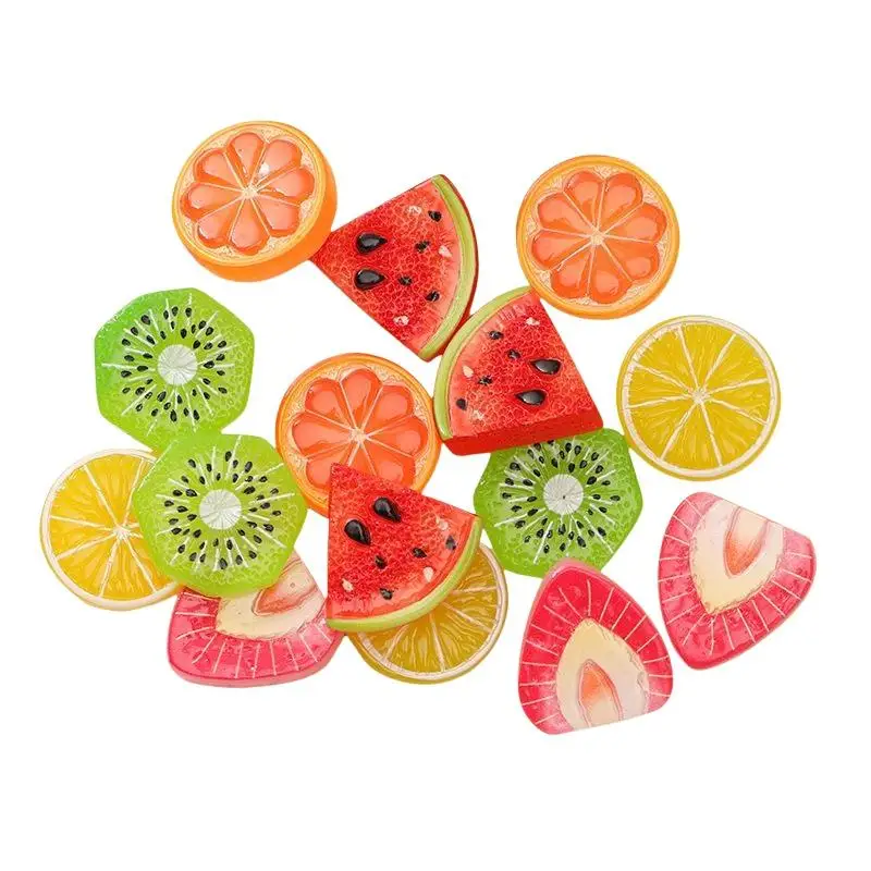 10pc Resin Mixed Fruit Craft Strawberry Lemon Watermelon DIY Scrapbook Wedding Decor Jewelry Accessories Premium Quality Durabl