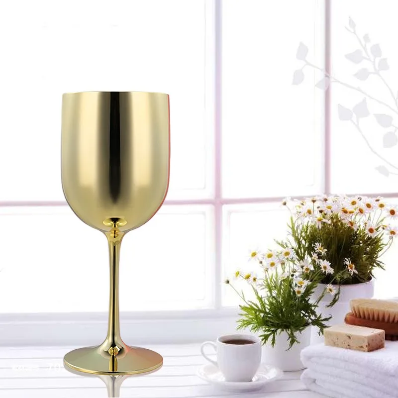 Plastic Steel Beer Wine Cup Rose Gold Beer Tumbler Cocktail Juice Milk Cup Metal Drinking Mug for Bar Outdoor Drinkware