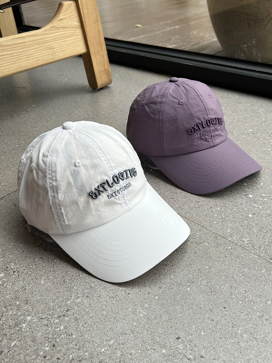 

Quick-drying baseball cap Female alphabet embroidered cap Men's spring and summer face covering Sunscreen Shade Outdoor