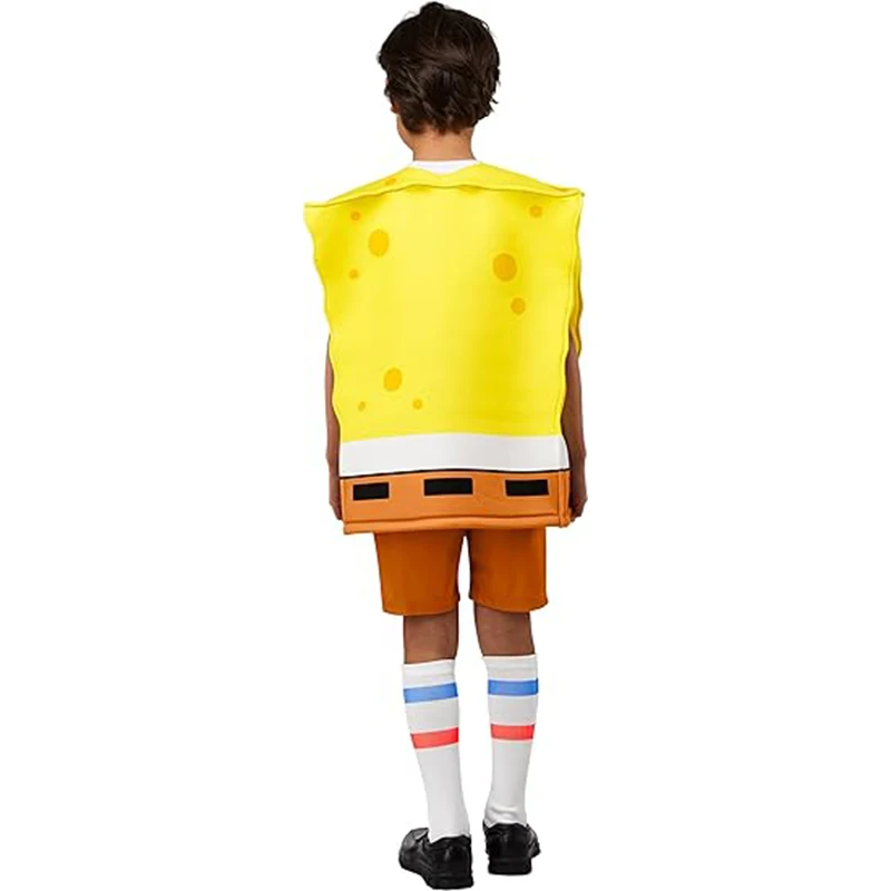 Unisex Boy Marine Animal Square Yellow Spongia Halloween Fancy Dress Up Boy Starfish Costume For Kids