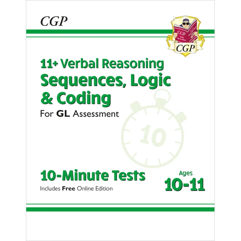 

11 GL 10Minute Tests Verbal Reasoning Sequences Logic Coding Ages 1011 Online Ed CGP Books 9781789082081