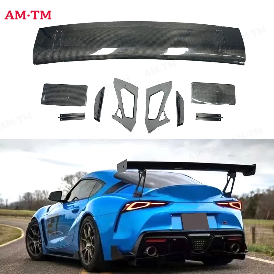 

Для Toyota Supra GR A90 A91 2019 + автомобильный задний спойлер багажника, заднее крыло, хвостовое крыло, детали из углеродного волокна, автомобильные аксессуары