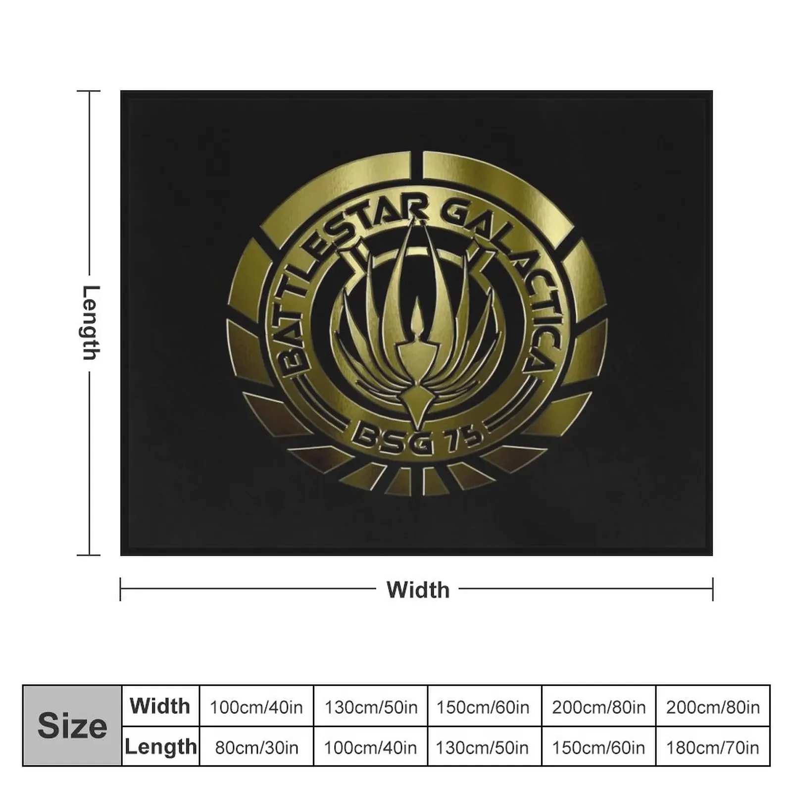 Battlestar Galactica Crest (Metal) Throw Blanket Nap Moving Warm Blankets