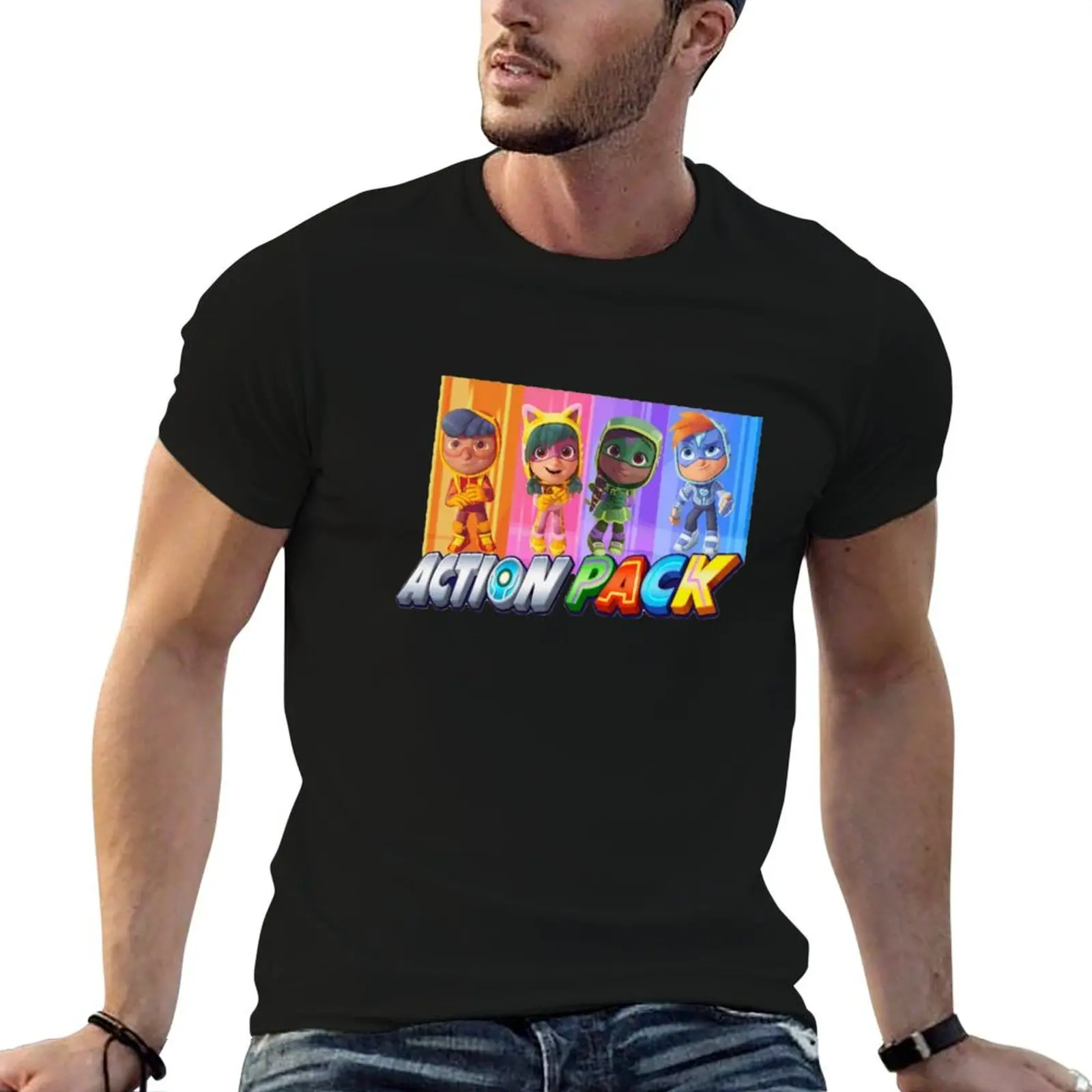 

Action Pack netflix T-Shirt man graphic t shirt mens graphic t shirts man t shirt designer T-Shirt